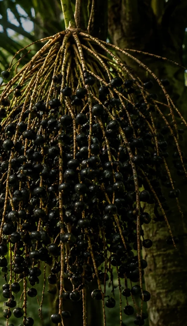 Açaí na palmeira — origem do fruto